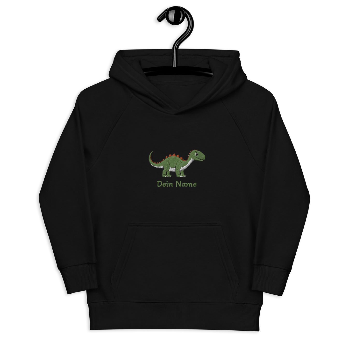 Dino Brachiosaurus auf Bio-Hoodie für Kinder gestickt Personalisierbar