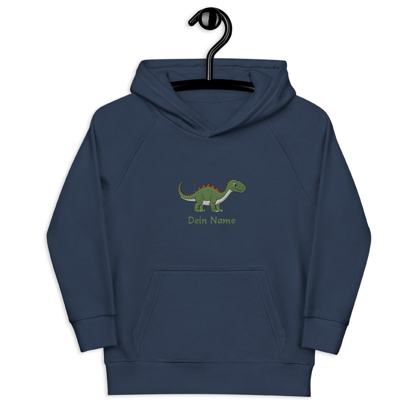 Dino Brachiosaurus auf Bio-Hoodie für Kinder gestickt Personalisierbar