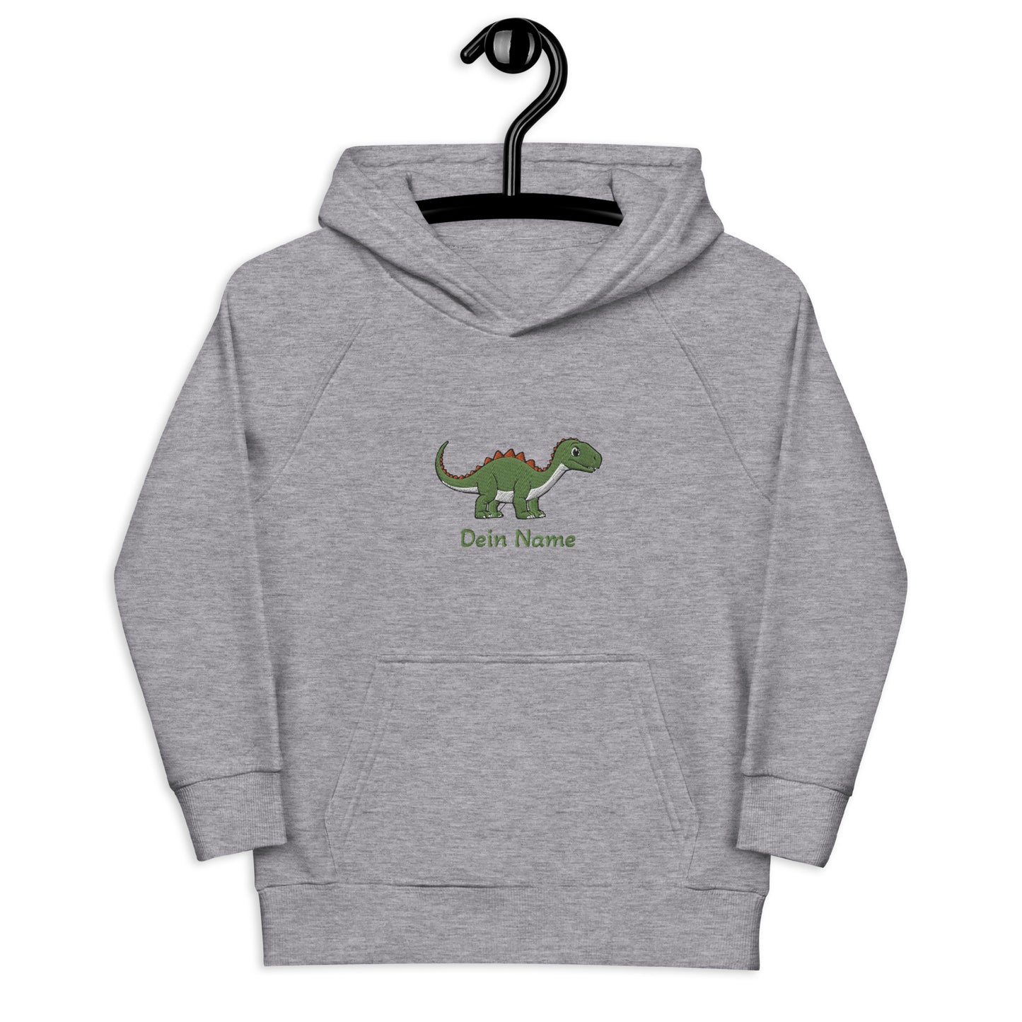 Dino Brachiosaurus auf Bio-Hoodie für Kinder gestickt Personalisierbar