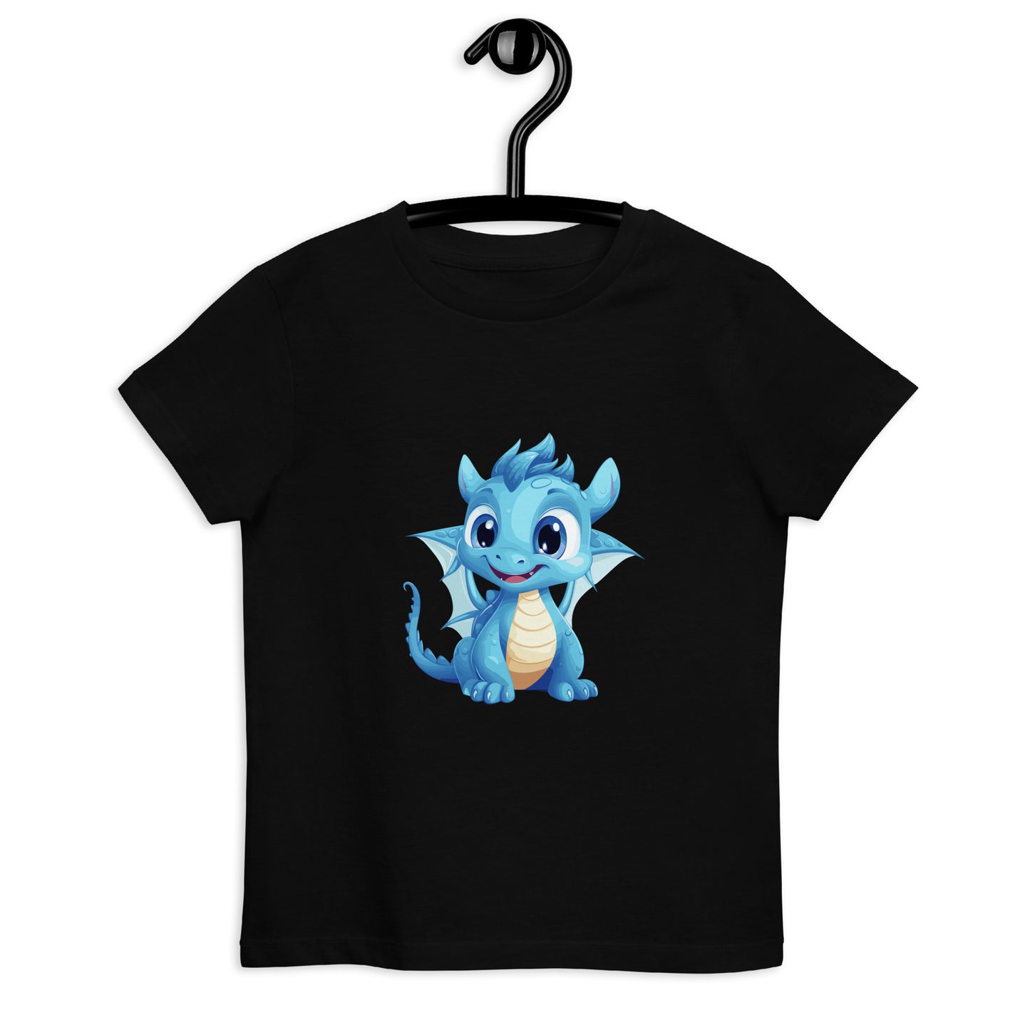 Dino/Drache blau Bio-Baumwoll-T-Shirt für Kinder gedruckt