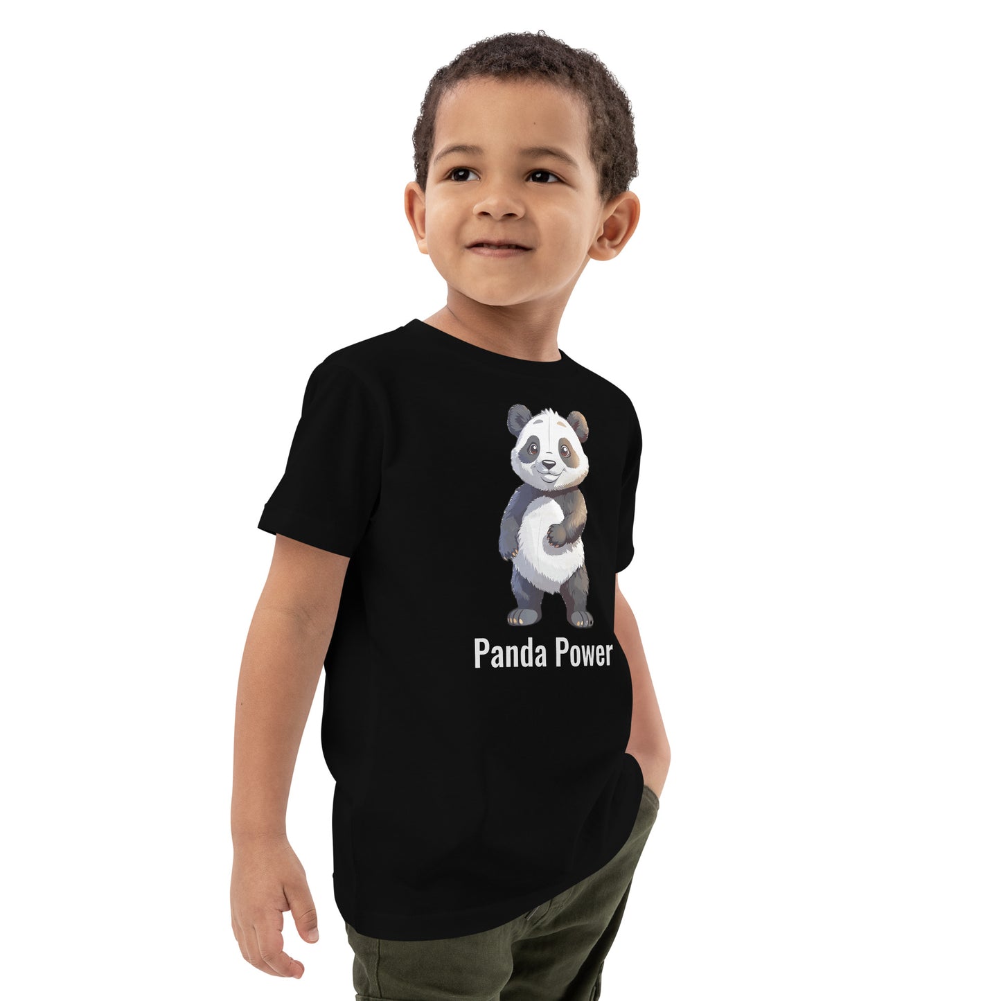 Panda auf Bio-Baumwoll-T-Shirt für Kinder gedruckt