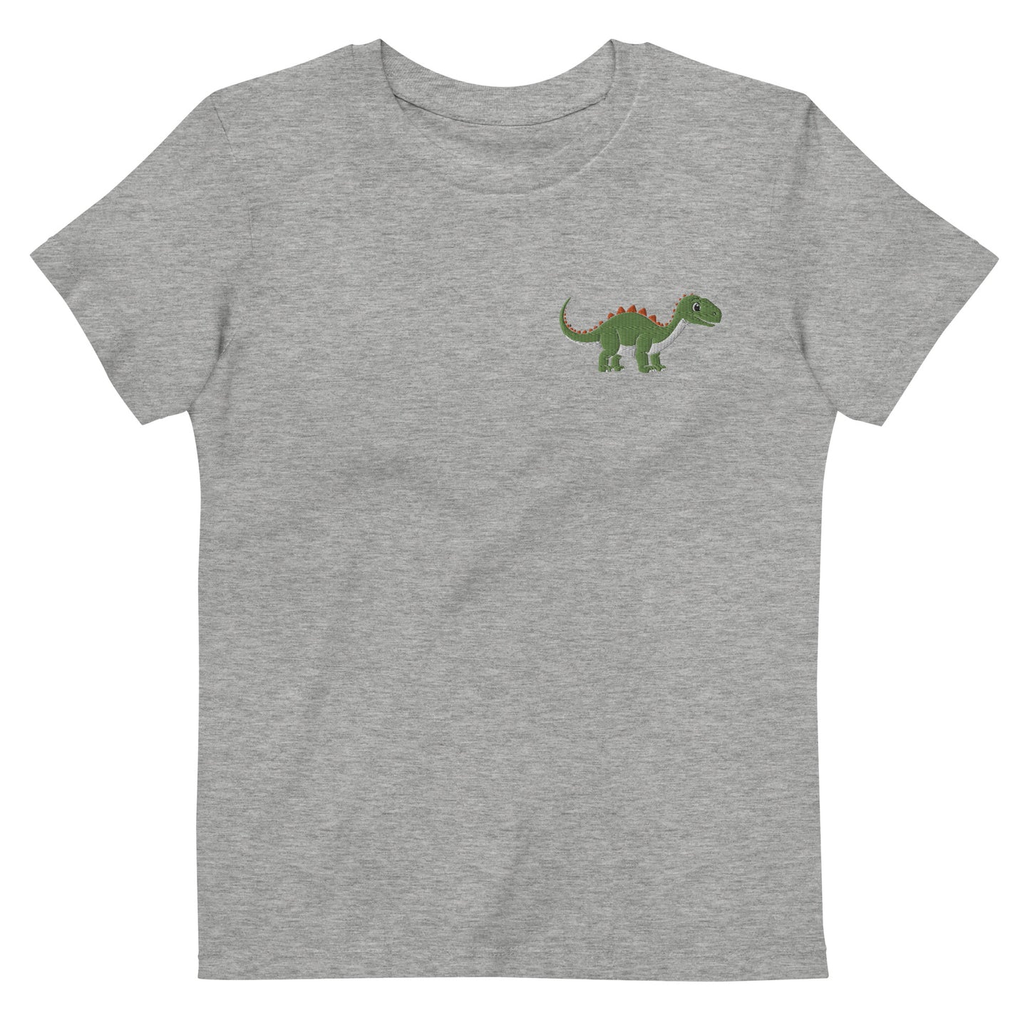 Dino Brachiosaurus auf Bio-Baumwoll-T-Shirt für Kinder gestickt