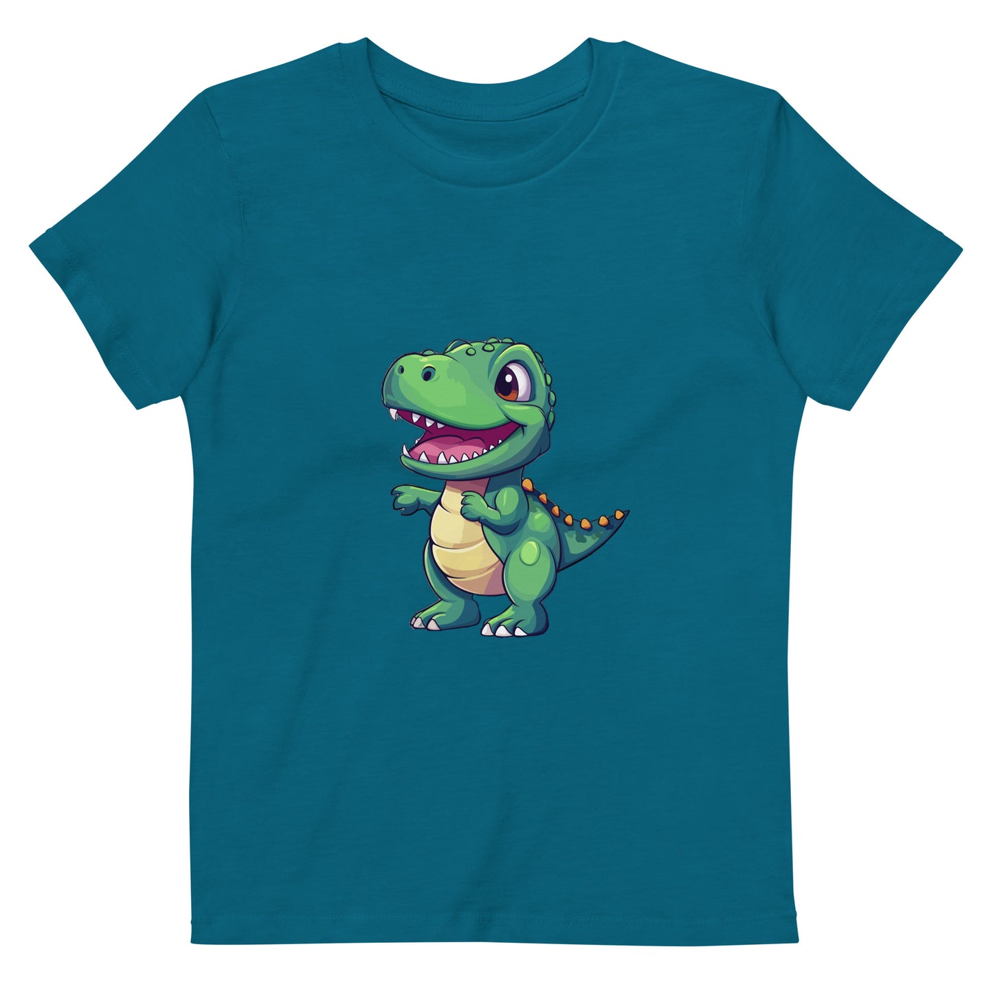 T-Rex auf Bio-Baumwoll-T-Shirt für Kinder gedruckt