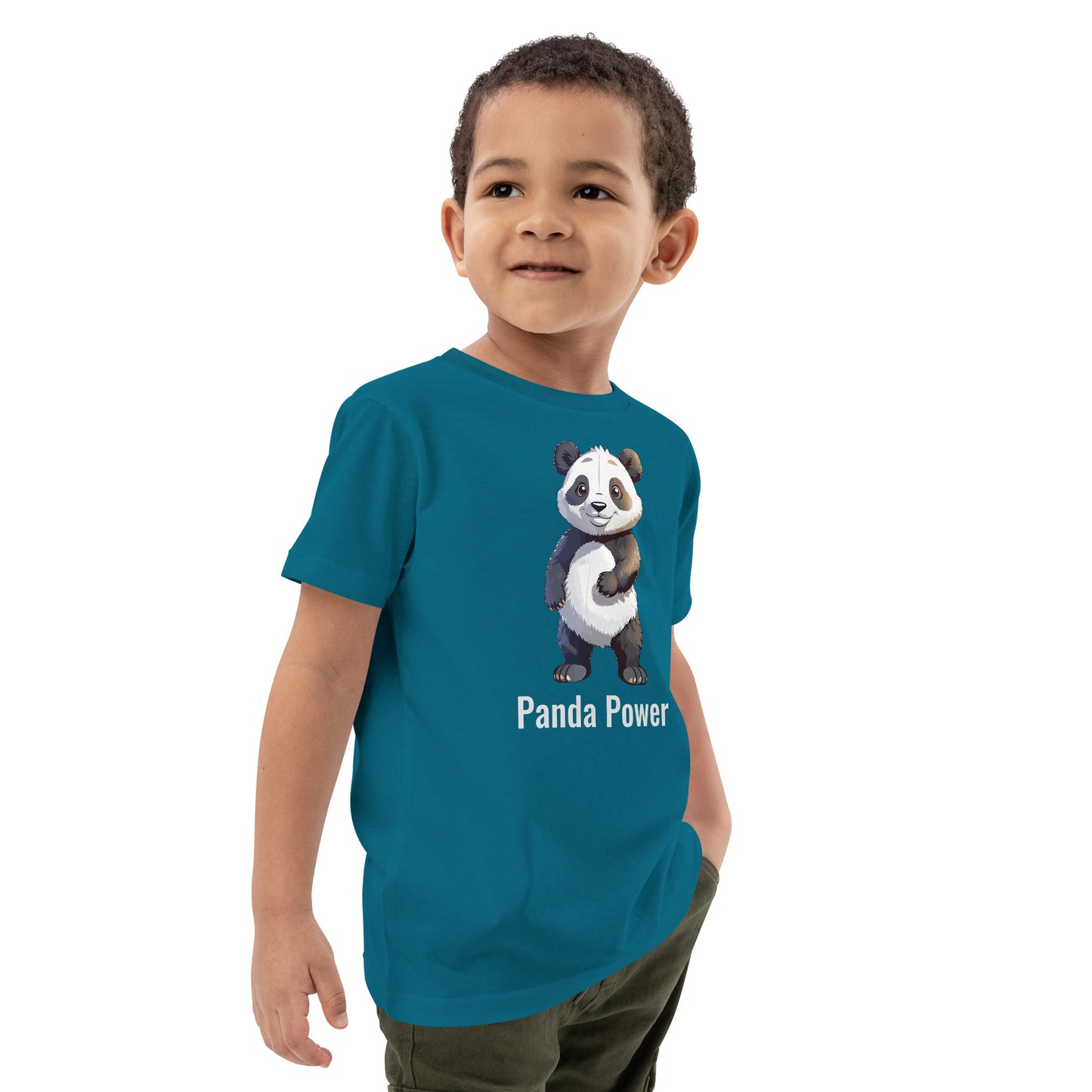 Panda auf Bio-Baumwoll-T-Shirt für Kinder gedruckt