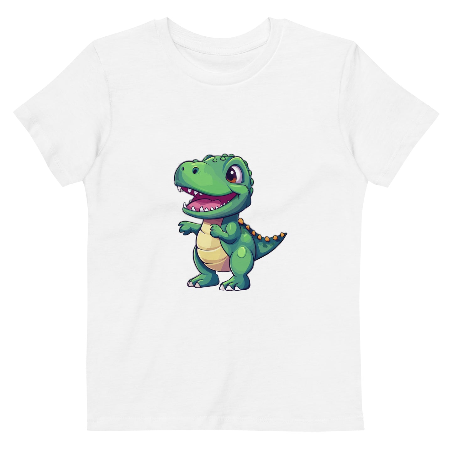 T-Rex auf Bio-Baumwoll-T-Shirt für Kinder gedruckt