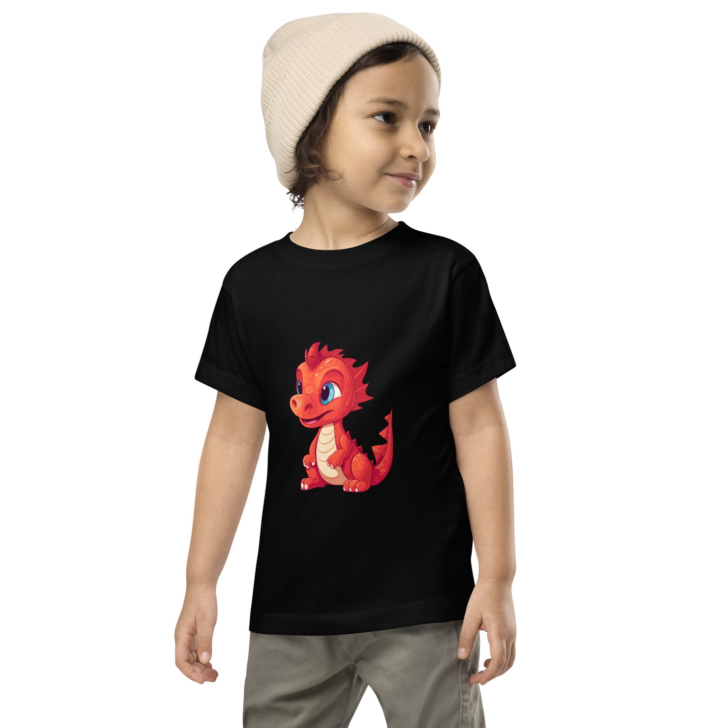 Dino/Drache rot auf T-Shirt gedruckt