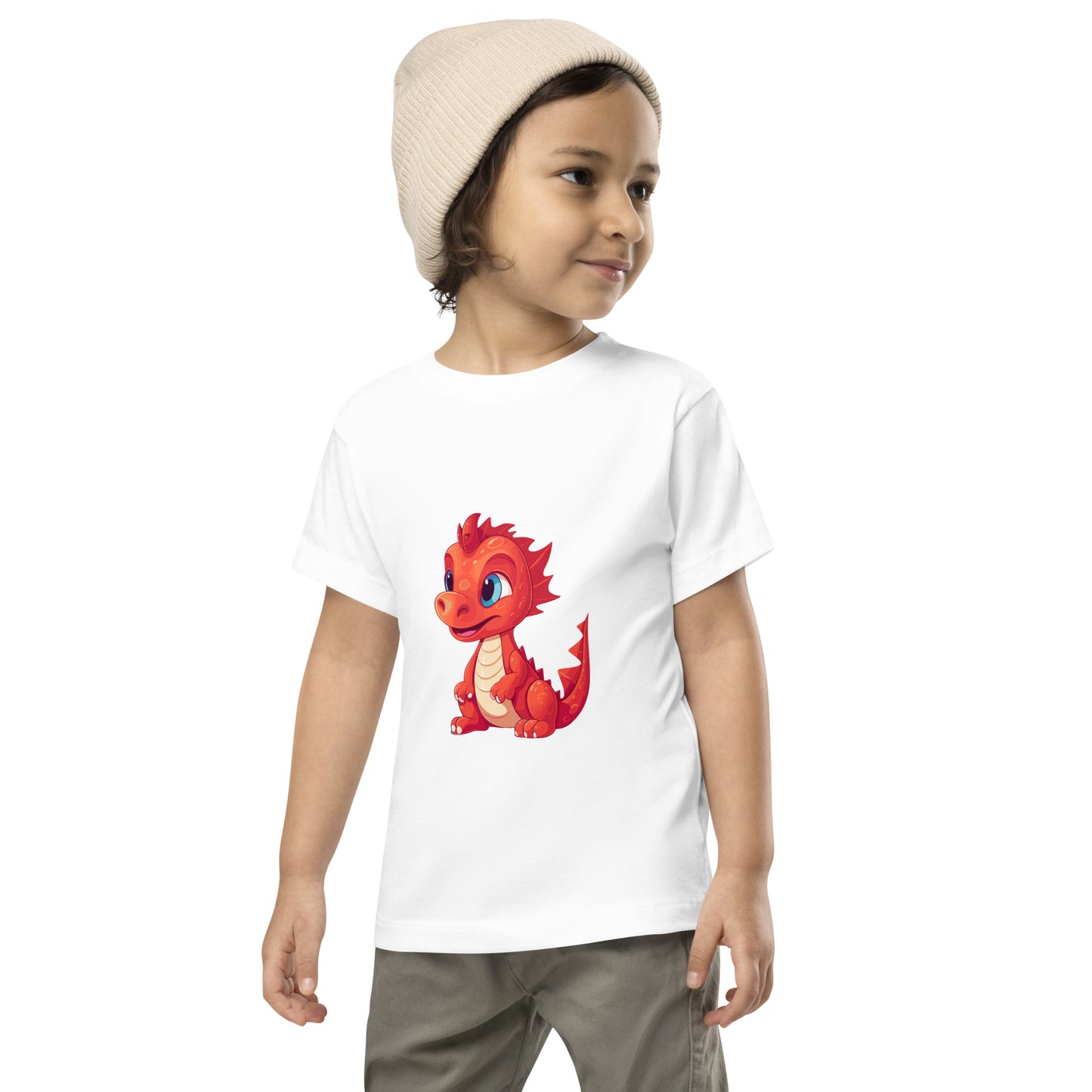 Dino/Drache rot auf T-Shirt gedruckt