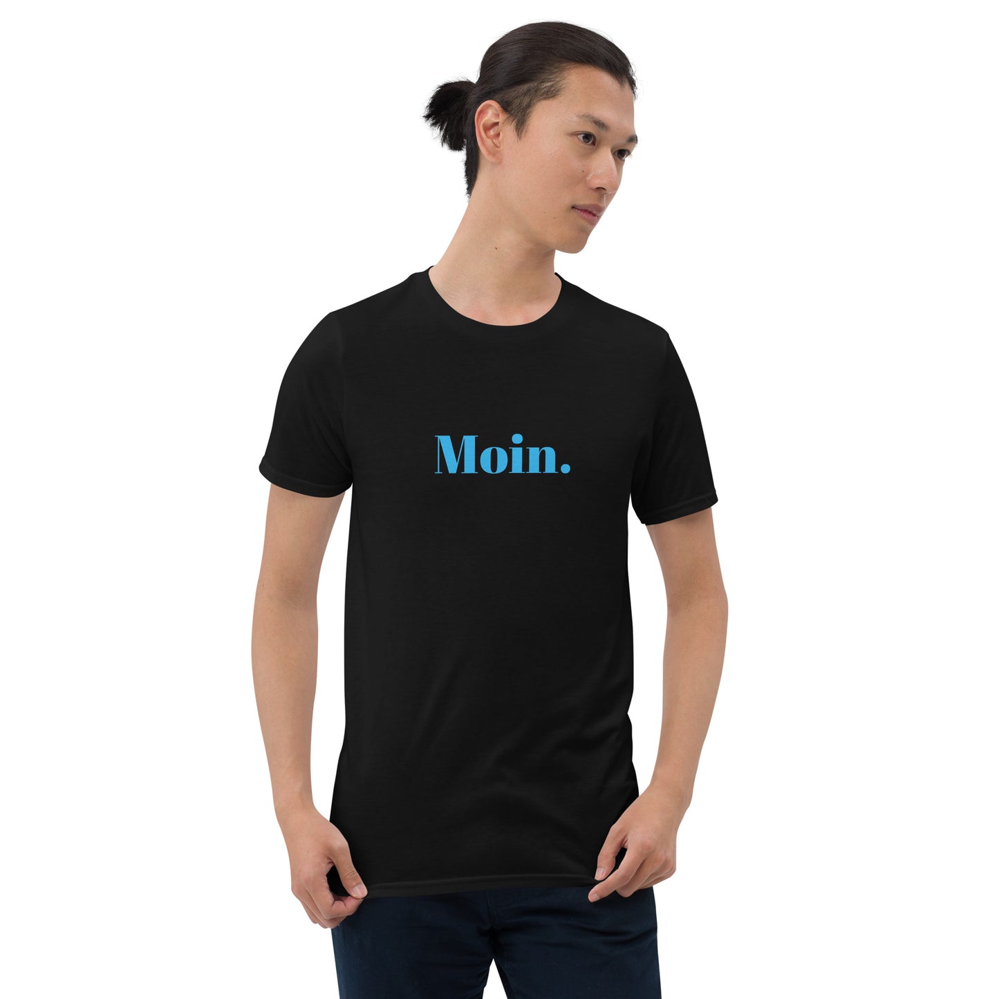 Moin. auf Unisex-T-Shirt gedruckt