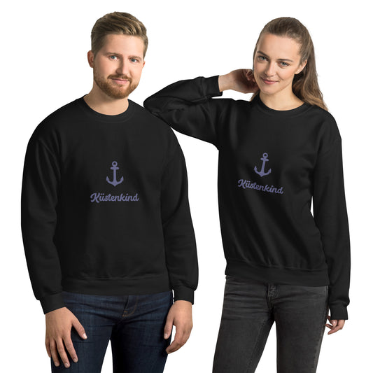 Anker Küstenkind auf Unisex-Pullover gedruckt