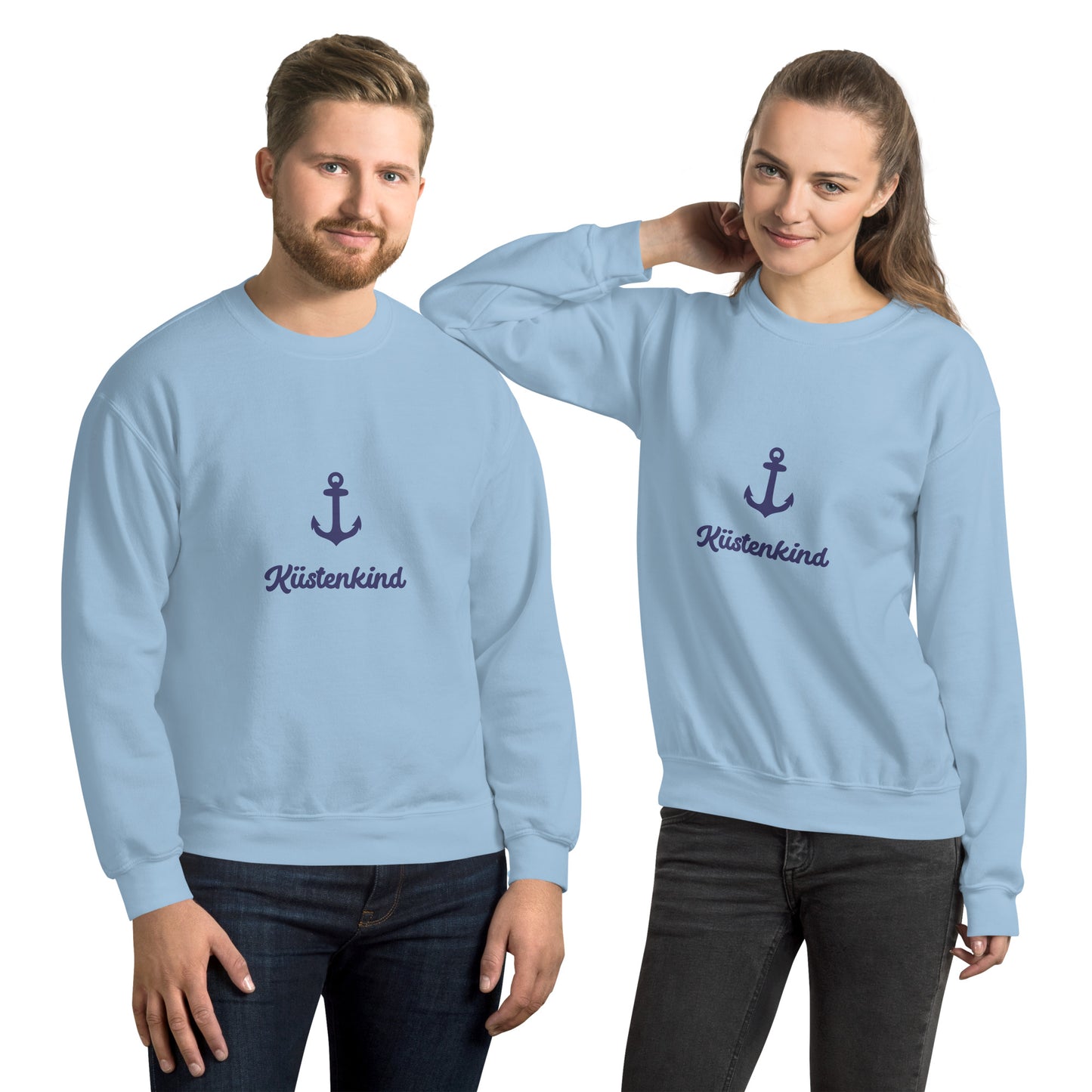 Anker Küstenkind auf Unisex-Pullover gedruckt