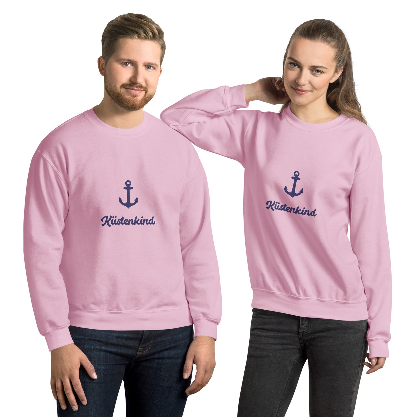 Anker Küstenkind auf Unisex-Pullover gedruckt