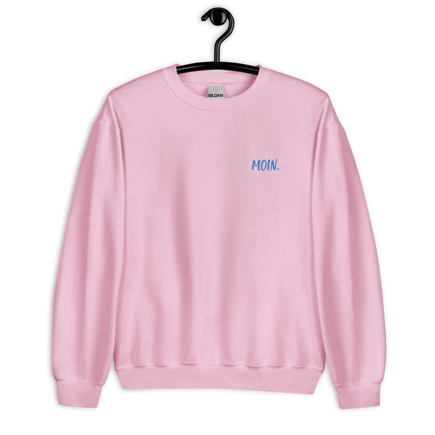 Moin auf Unisex-Pullover gestickt