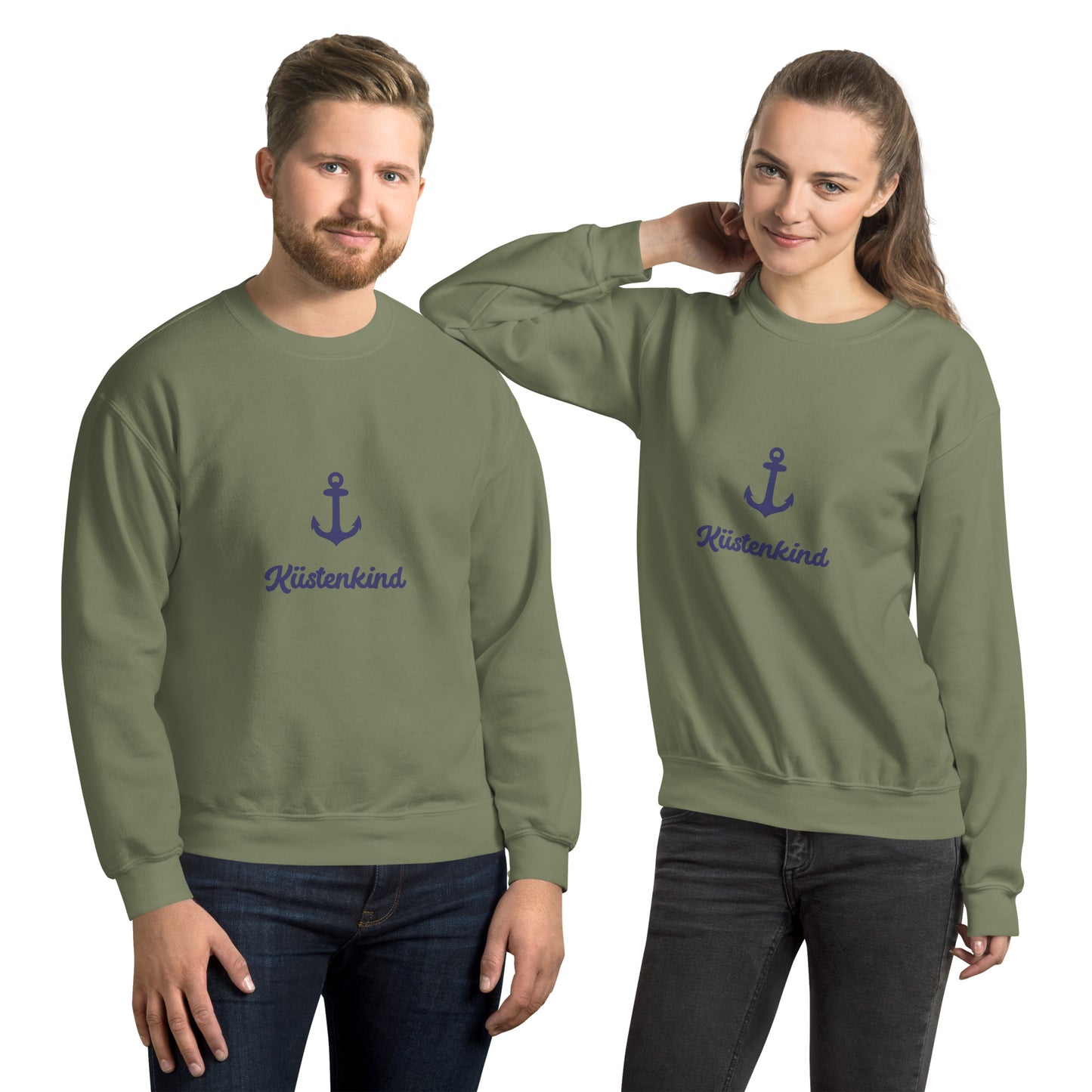 Anker Küstenkind auf Unisex-Pullover gedruckt