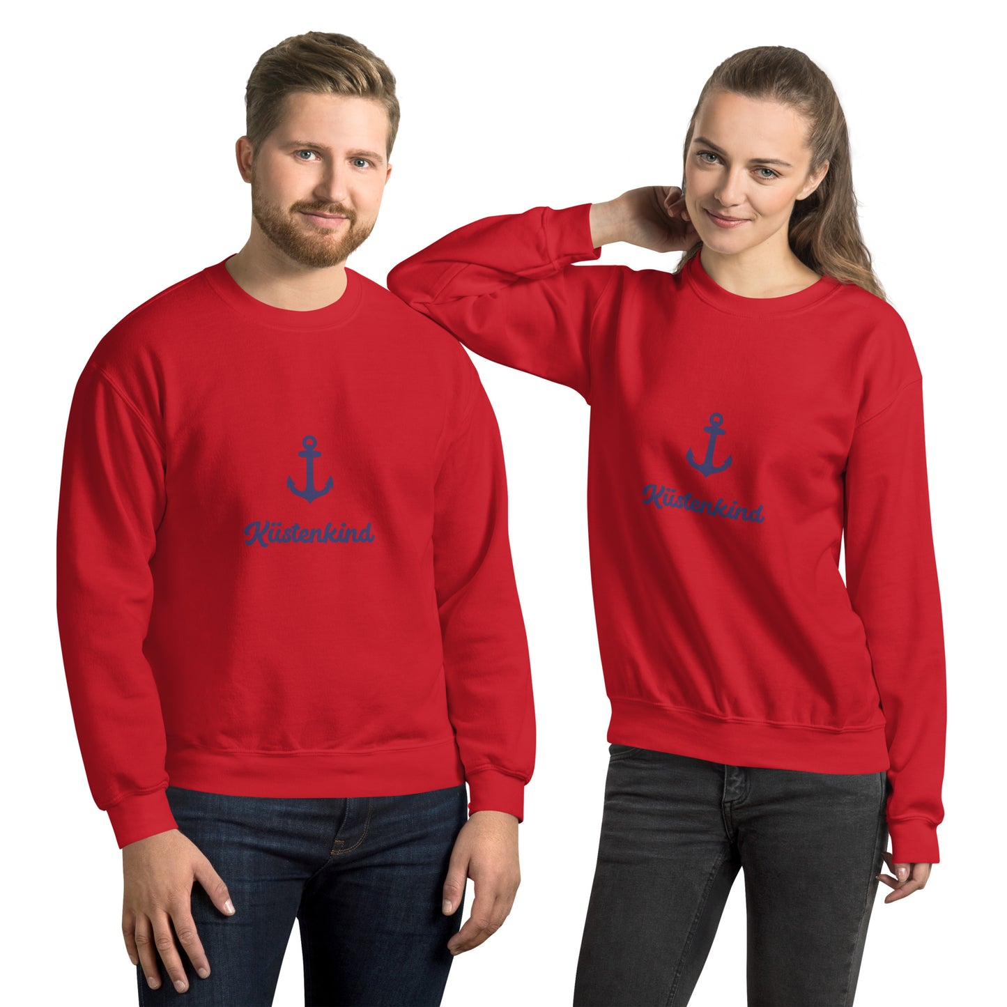 Anker Küstenkind auf Unisex-Pullover gedruckt