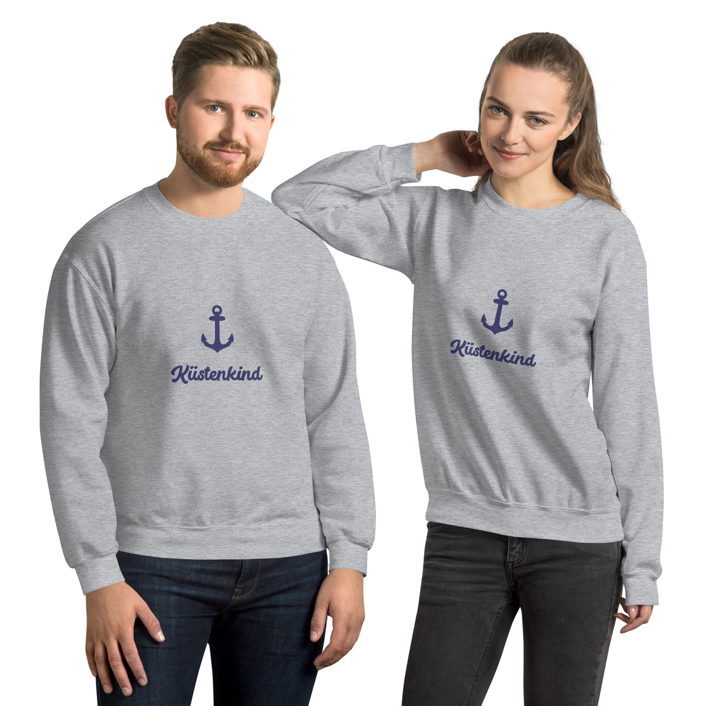 Anker Küstenkind auf Unisex-Pullover gedruckt