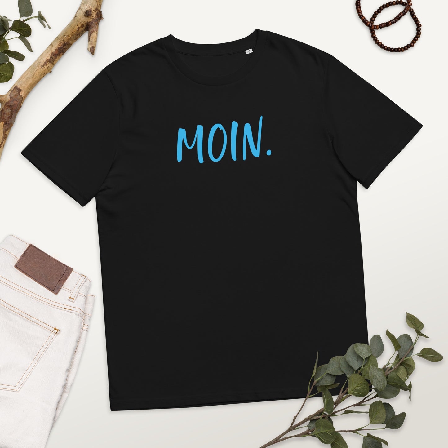 Moin. auf Unisex-Bio-Baumwoll-T-Shirt gedruckt