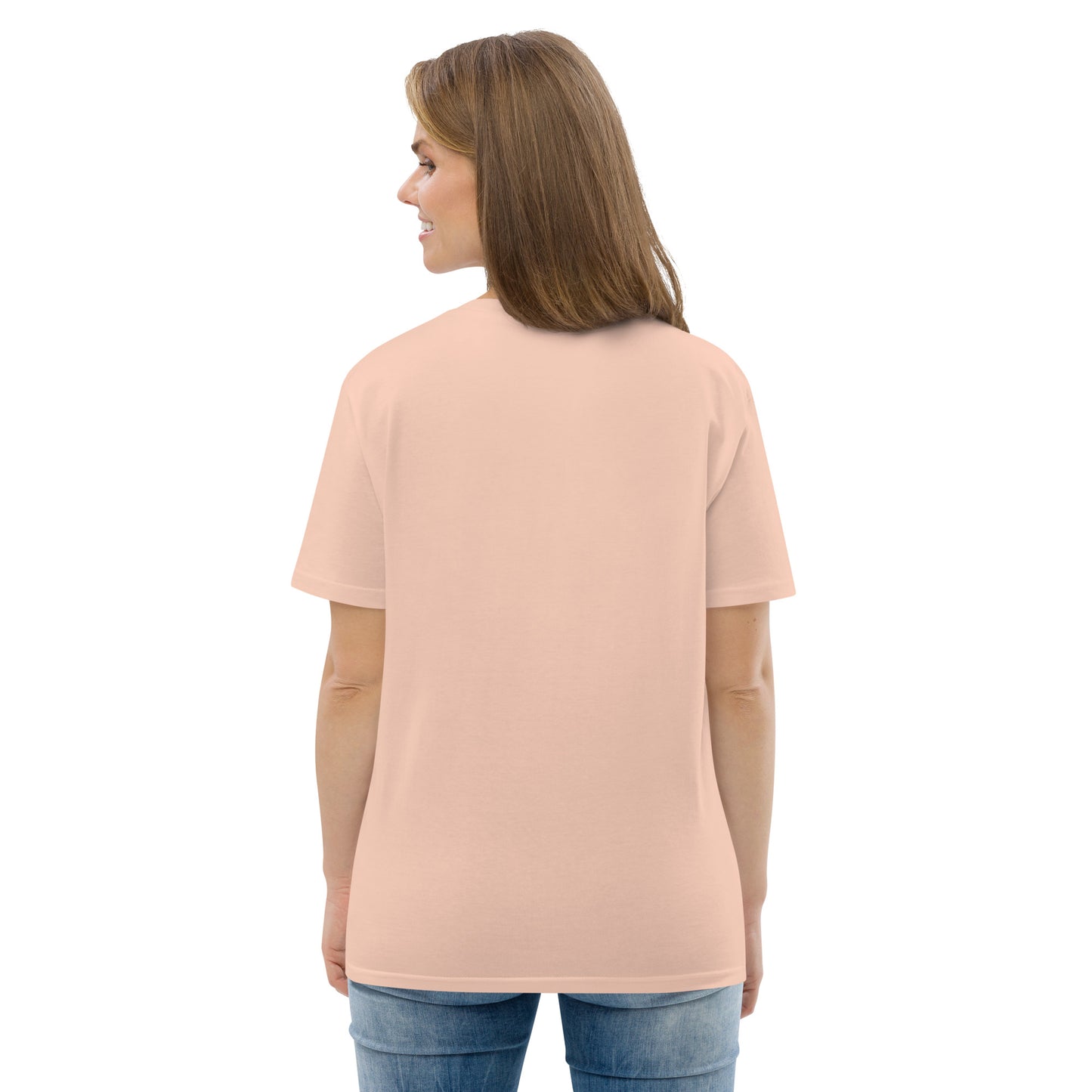 Frau liebt Frau pink auf Unisex-Bio-Baumwoll-T-Shirt gestickt