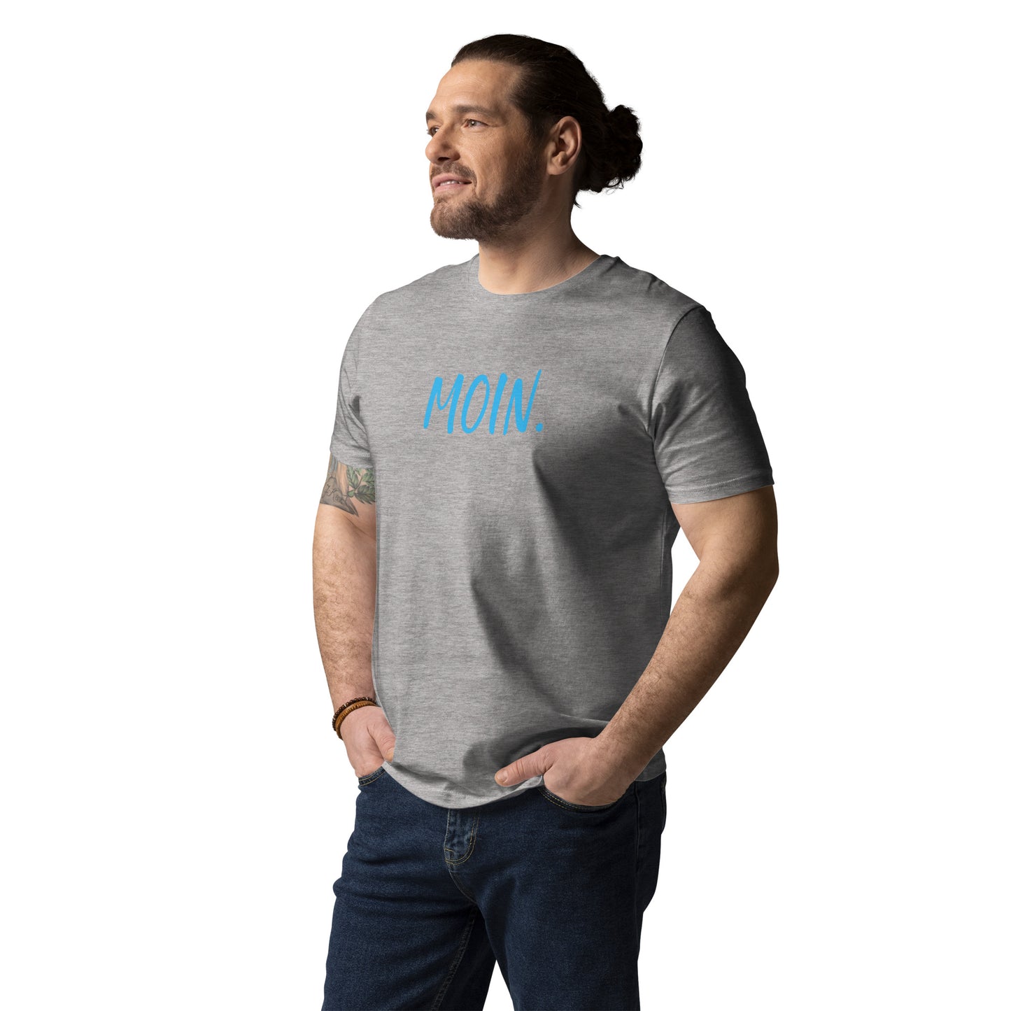 Moin. auf Unisex-Bio-Baumwoll-T-Shirt gedruckt