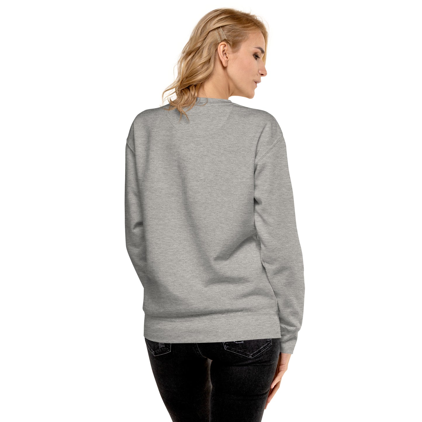 Herz gestickt auf Unisex-Premium-Pullover