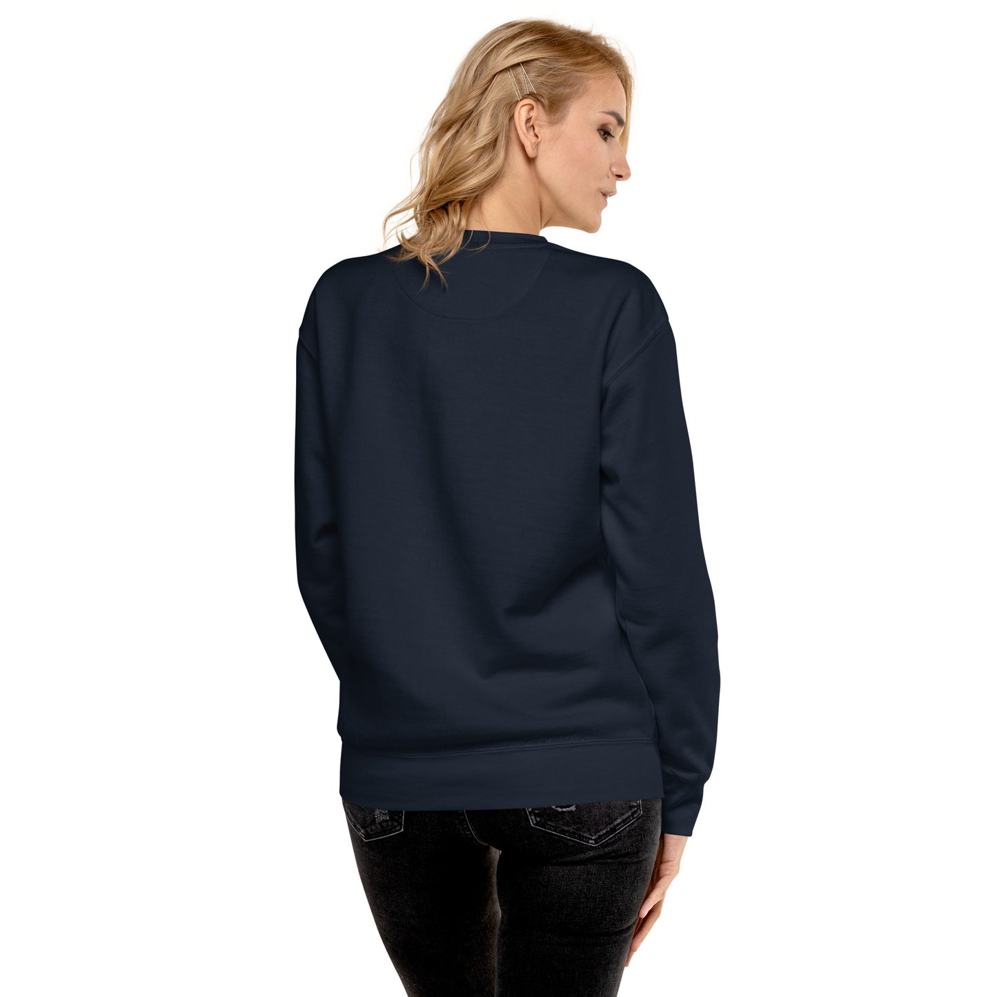 Herz gestickt auf Unisex-Premium-Pullover