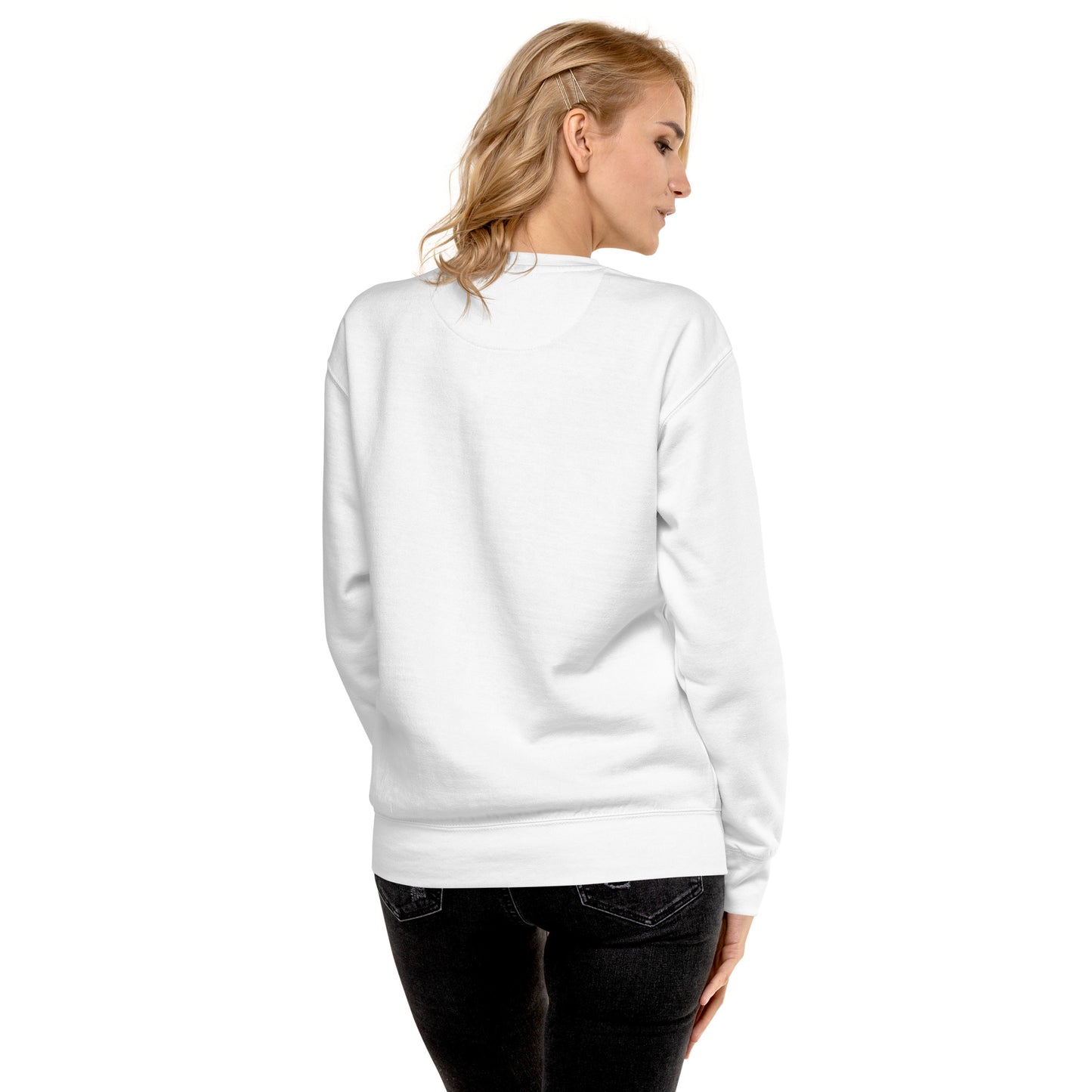 Herz gestickt auf Unisex-Premium-Pullover